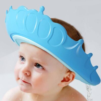 Casca De Protectie SIKS Pentru Cap, Ochi Si Urechi Pentru Baie Bebelusi, Coroana Reginei / Regelui, Fara Sampon In Ochi, Reglabila, Silicon/Plastic, Albastru - Image 4
