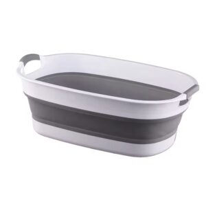 Cadita Pliabila cu manere, Simply Joy, multifunctional, Inaltime regalbila, capacitate mare. pentru spalare, organizare si depozitare, gri